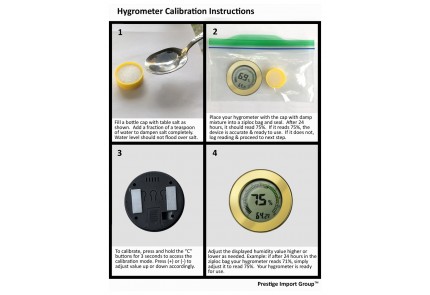 Gold Bezel Multi-Colored Gauge Round Digital Hygrometer w/ Calibration  Feature - Includes Battery