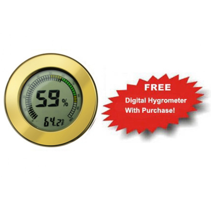 Analog Hygrometer, Round Glass Analog Hygrometer for Cigar Humidors,  Accurate, Reliable, And Attractive Look