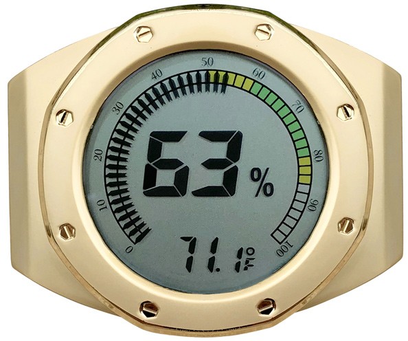 Uxcell 1.5 inch Round Indoor Outdoor Hygrometer No Battery Required Mini Humidity Gauge, Gold