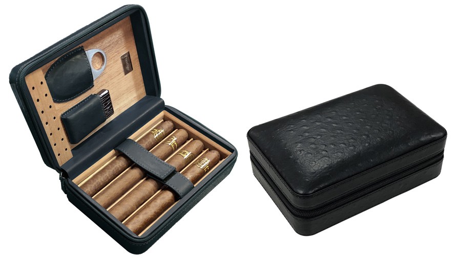 Buy Personalized Leather Double Cigar Case Luxury Cigar Case